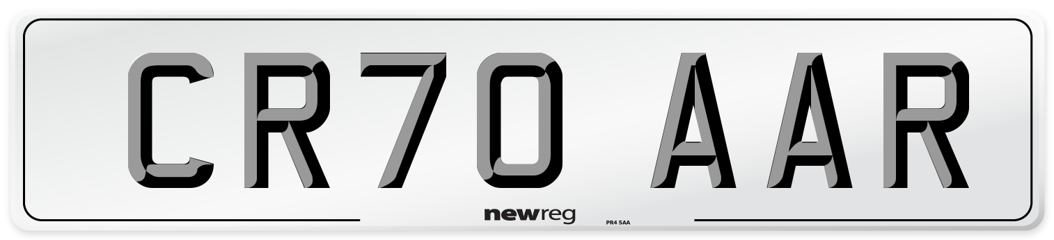 CR70 AAR Number Plate from New Reg